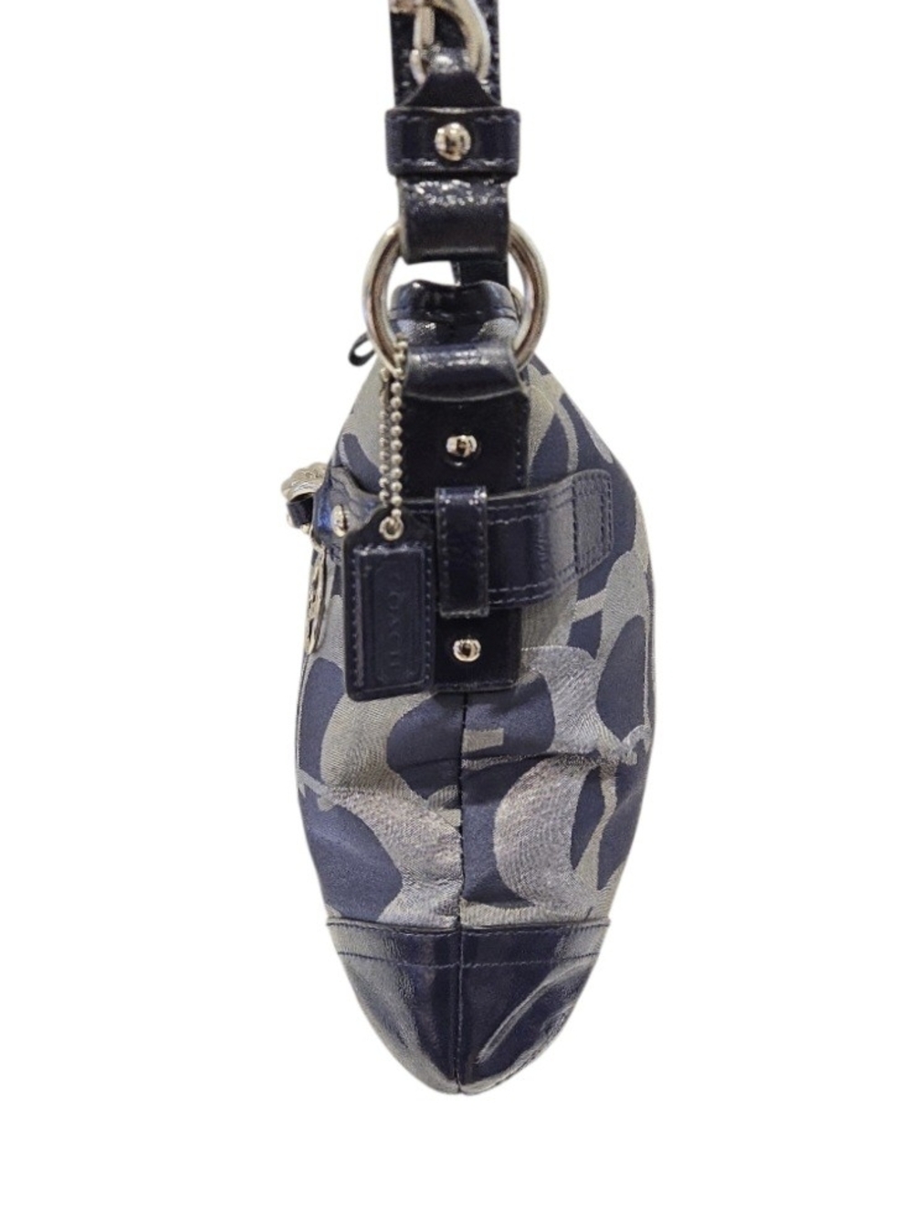 Coach Optic Navy Metallic Signature Shoulder Bag/Crossbody - Picture 3 of 12